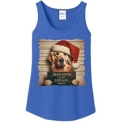 Golden Retriever Dogs Christmas Dear Santa I Can Explain Gift Ladies Essential Tank