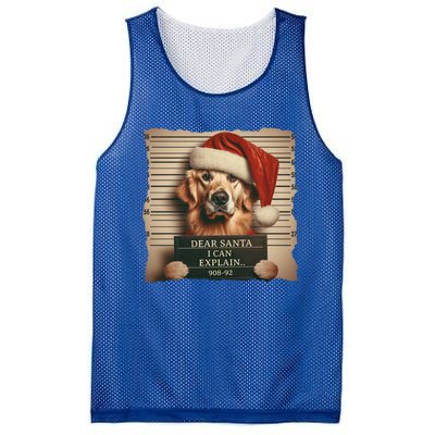 Golden Retriever Dogs Christmas Dear Santa I Can Explain Gift Mesh Reversible Basketball Jersey Tank