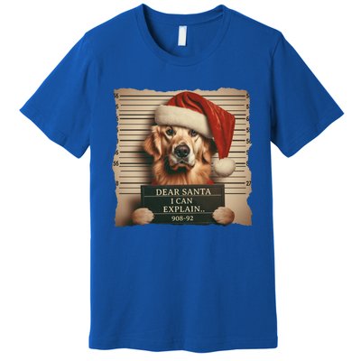 Golden Retriever Dogs Christmas Dear Santa I Can Explain Gift Premium T-Shirt