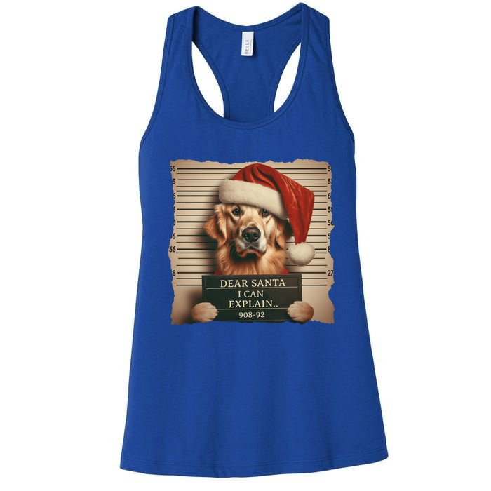 Golden Retriever Dogs Christmas Dear Santa I Can Explain Gift Women's Racerback Tank