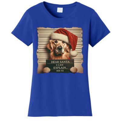 Golden Retriever Dogs Christmas Dear Santa I Can Explain Gift Women's T-Shirt