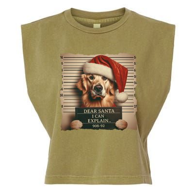 Golden Retriever Dogs Christmas Dear Santa I Can Explain Gift Garment-Dyed Women's Muscle Tee