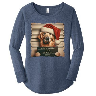 Golden Retriever Dogs Christmas Dear Santa I Can Explain Gift Women's Perfect Tri Tunic Long Sleeve Shirt