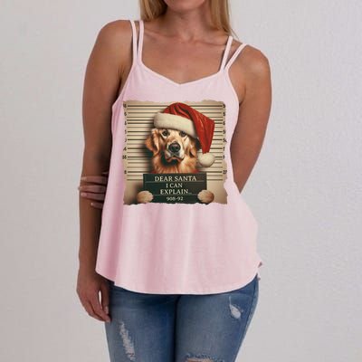 Golden Retriever Dogs Christmas Dear Santa I Can Explain Gift Women's Strappy Tank