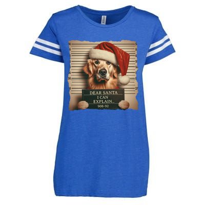 Golden Retriever Dogs Christmas Dear Santa I Can Explain Gift Enza Ladies Jersey Football T-Shirt