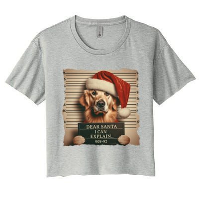 Golden Retriever Dogs Christmas Dear Santa I Can Explain Gift Women's Crop Top Tee