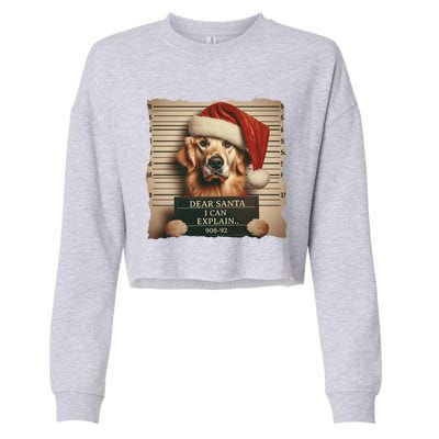 Golden Retriever Dogs Christmas Dear Santa I Can Explain Gift Cropped Pullover Crew