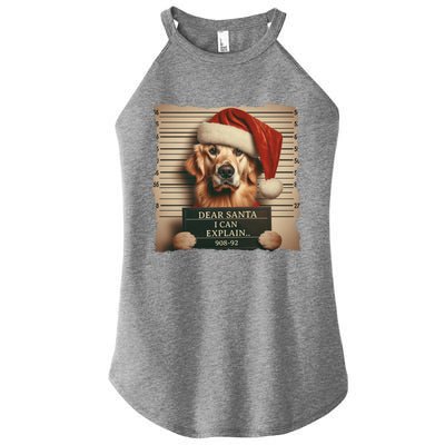 Golden Retriever Dogs Christmas Dear Santa I Can Explain Gift Women's Perfect Tri Rocker Tank