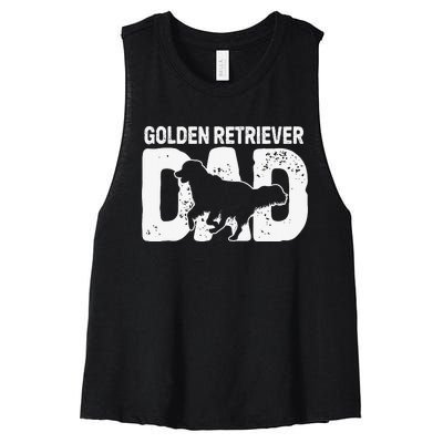 Golden Retriever Dad Dog Lover Dog Owner Women's Racerback Cropped Tank