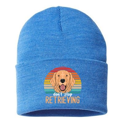 Golden Retriever Dont Stop Retrieving Gift Sustainable Knit Beanie