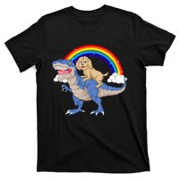 Goldendoodle Riding Dinosaur T-Shirt