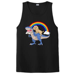 Goldendoodle Riding Dinosaur PosiCharge Competitor Tank