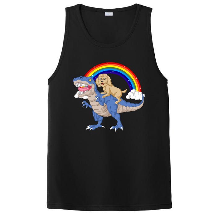 Goldendoodle Riding Dinosaur PosiCharge Competitor Tank