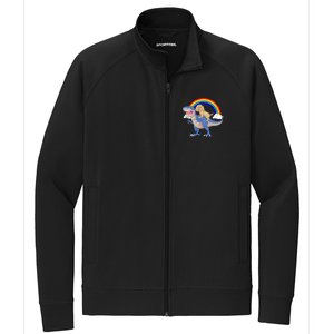 Goldendoodle Riding Dinosaur Stretch Full-Zip Cadet Jacket