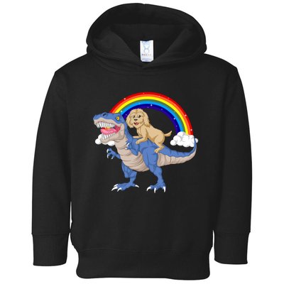 Goldendoodle Riding Dinosaur Toddler Hoodie