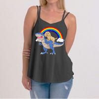 Goldendoodle Riding Dinosaur Women's Strappy Tank