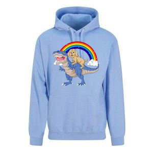 Goldendoodle Riding Dinosaur Unisex Surf Hoodie