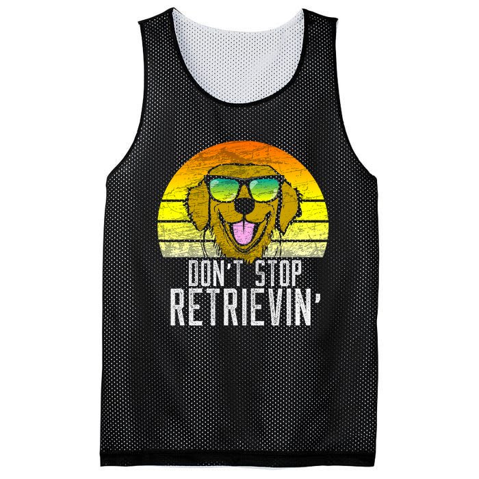 Golden Retriever DonT Stop Retrievin Distressed Mesh Reversible Basketball Jersey Tank