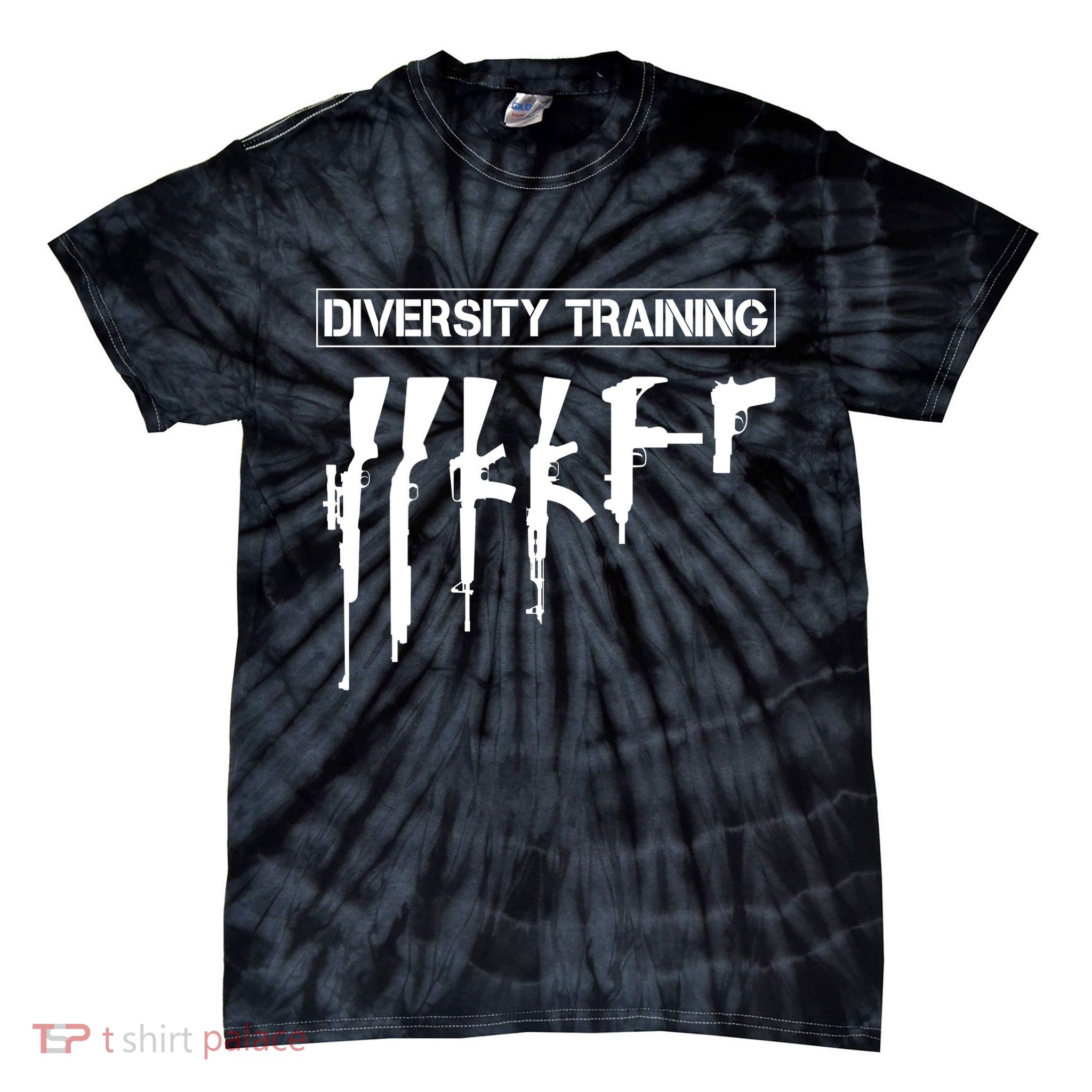 Guns Rifles Diversity Training Tie-Dye T-Shirt