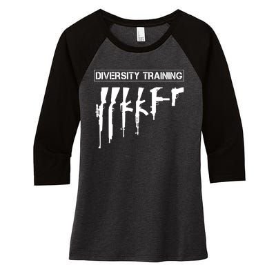 Guns Rifles Diversity Training Women's Tri-Blend 3/4-Sleeve Raglan Shirt