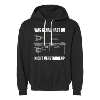 German Railway Diagram Garment-Dyed Fleece Hoodie