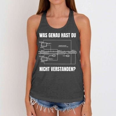 German Railway Diagram Women's Knotted Racerback Tank