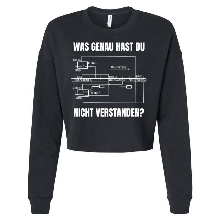 German Railway Diagram Cropped Pullover Crew