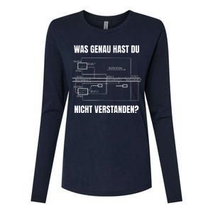 German Railway Diagram Womens Cotton Relaxed Long Sleeve T-Shirt