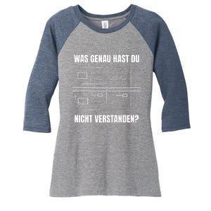 German Railway Diagram Women's Tri-Blend 3/4-Sleeve Raglan Shirt