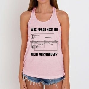 German Railway Diagram Women's Knotted Racerback Tank