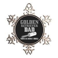 Golden Retriever Dad Dog Hair Funny Golden Retriever Metallic Star Ornament