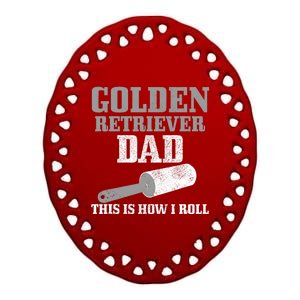 Golden Retriever Dad Dog Hair Funny Golden Retriever Ceramic Oval Ornament