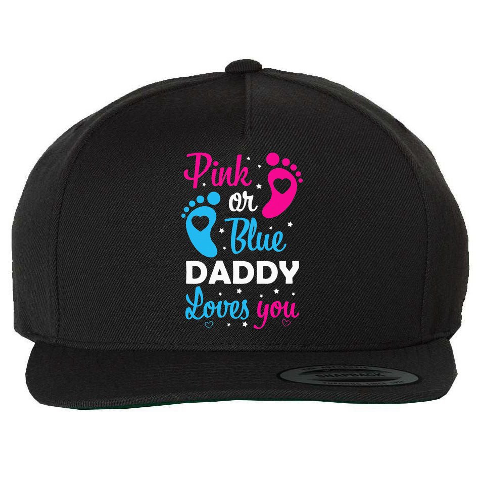 Gender Reveal Dad Daddy Father Family Wool Snapback Cap