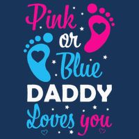 Gender Reveal Dad Daddy Father Family 7 Panel Mesh Trucker Snapback Hat
