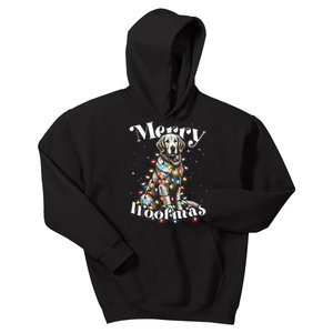 Golden Retriever Dog Merry Woofmas Christmas Lights Sant Hat Tank Top Kids Hoodie