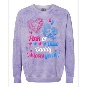 Gender Reveal Daddy Loves You Colorblast Crewneck Sweatshirt