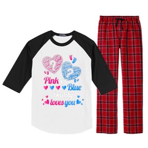 Gender Reveal Daddy Loves You Raglan Sleeve Pajama Set