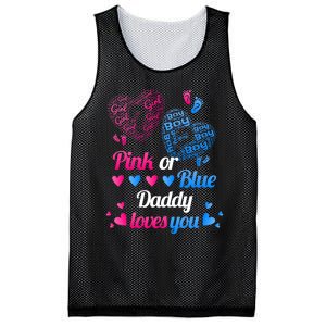 Gender Reveal Daddy Loves You Mesh Reversible Basketball Jersey Tank