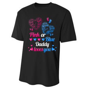 Gender Reveal Daddy Loves You Performance Sprint T-Shirt