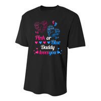 Gender Reveal Daddy Loves You Youth Performance Sprint T-Shirt