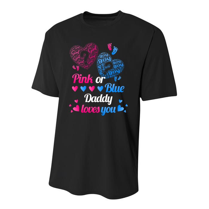 Gender Reveal Daddy Loves You Youth Performance Sprint T-Shirt