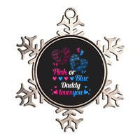 Gender Reveal Daddy Loves You Metallic Star Ornament