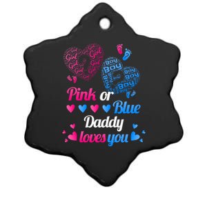 Gender Reveal Daddy Loves You Ceramic Star Ornament