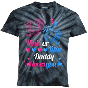 Gender Reveal Daddy Loves You Kids Tie-Dye T-Shirt