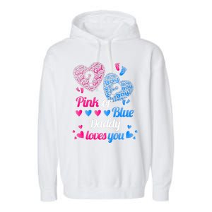 Gender Reveal Daddy Loves You Garment-Dyed Fleece Hoodie