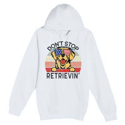 Golden Retriever Dog Dont Stop Retrievin Premium Pullover Hoodie