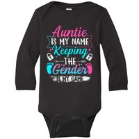 Gender Reveal Design For A Keeper Of The Gender Aunt Baby Long Sleeve Bodysuit