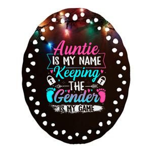 Gender Reveal Design For A Keeper Of The Gender Aunt Ceramic Oval Ornament