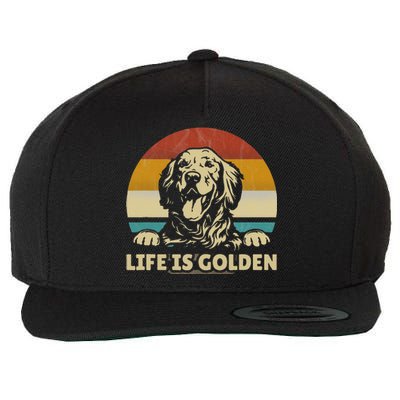 Golden Retriever Dog Life is golden retro vintage Wool Snapback Cap