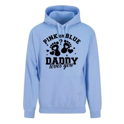 Gender Reveal Daddy Dad Pink Or Blue Daddy Loves You Unisex Surf Hoodie